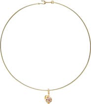 BY ADINA EDEN Mulitcolor CZ Apple Charm Wire Thin Choker Necklace