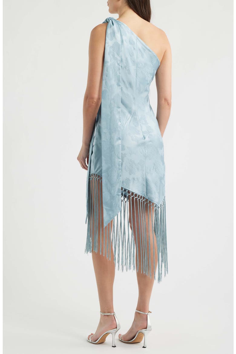 Chrishell Fringe One-Shoulder Dress, Alternate, color, POWDER BLUE