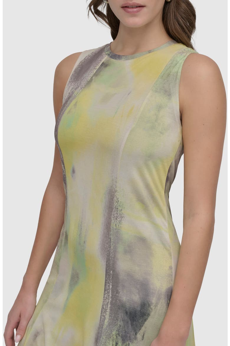 Print Slub Jersey Midi Dress, Alternate, color, WATERCOLOR HUES