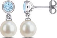 DELMAR Semiprecious Stone & Cultured Pearl Drop Earrings