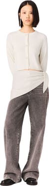 maje Bow Jewellery Button Cardigan