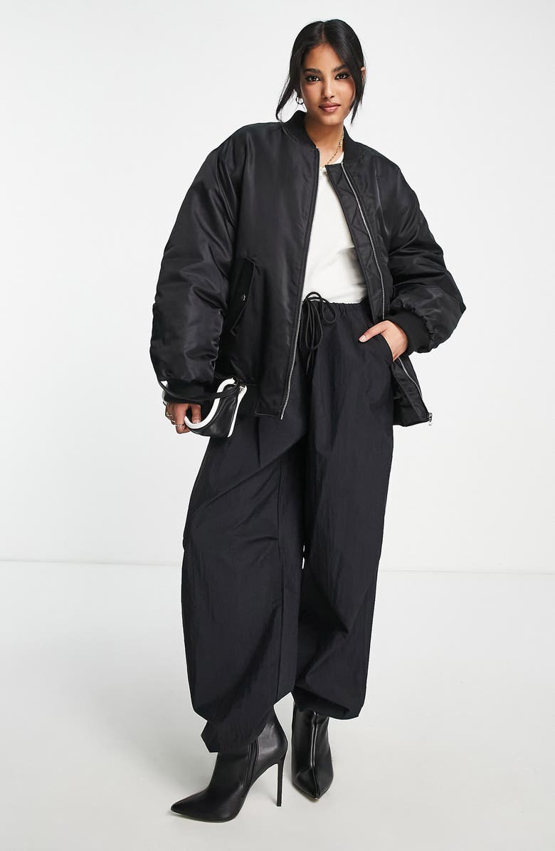 ASOS DESIGN Oversize Bomber Jacket, Alternate, color,