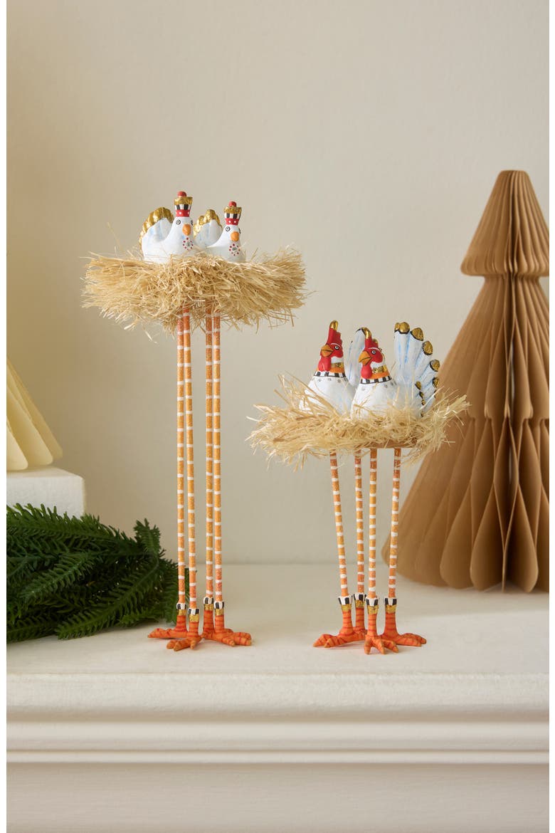 Patience Brewster Nativity Set of 2 Chicken Decorations, Alternate, color, BROWN