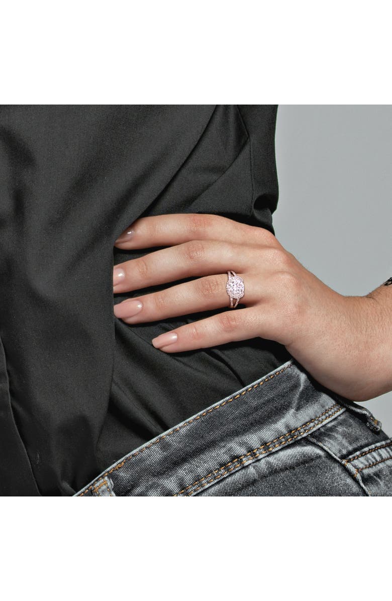 Julianna B. Moissanite & Diamond Split Shank Ring 14k, Alternate, color, 14K White Gold