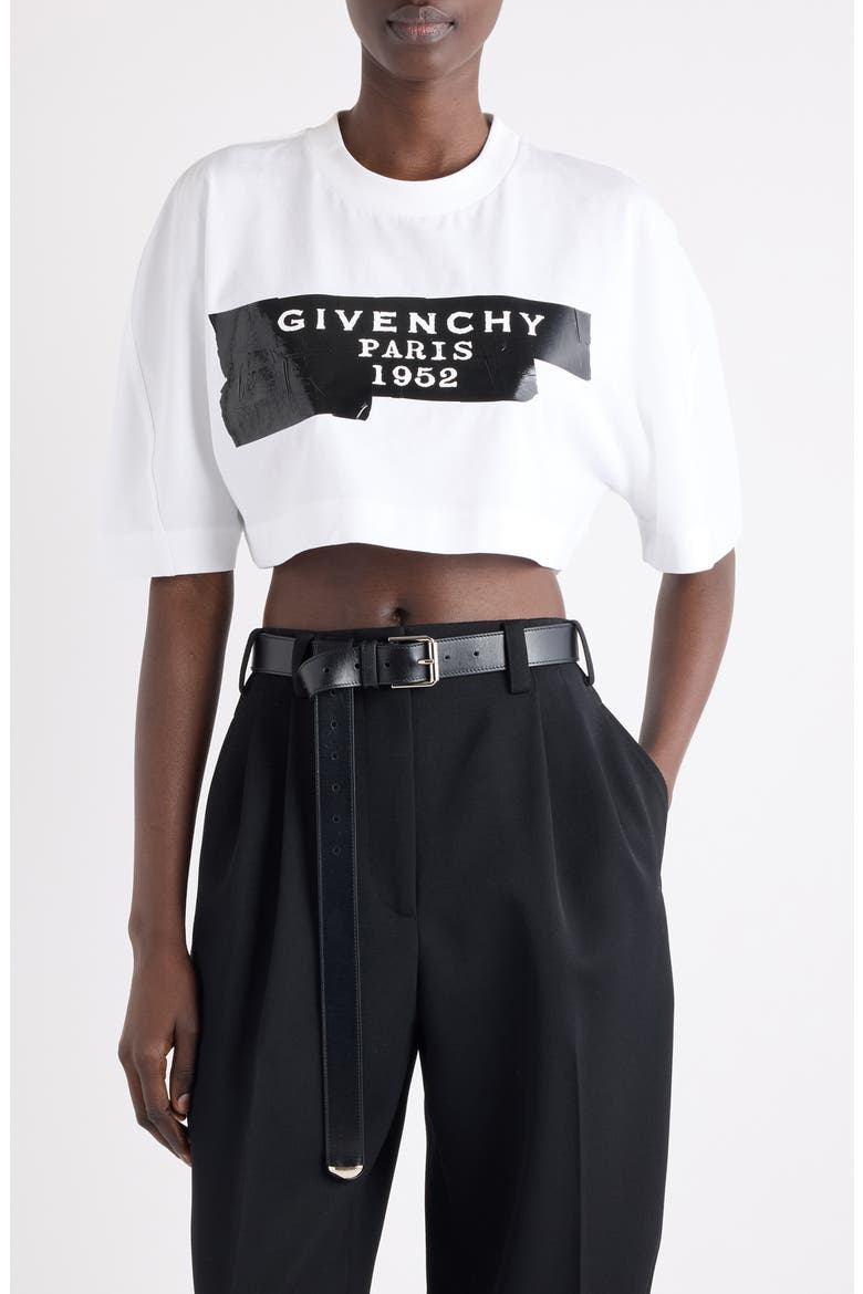 Tape Logo Cocoon Crop T-Shirt (Women) | Nordstrom