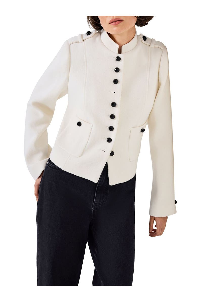 MINT VELVET Wool Blend Military Jacket, Alternate, color, Ivory