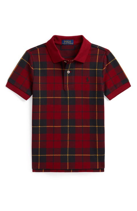 Kids' Tartan Piqué Polo