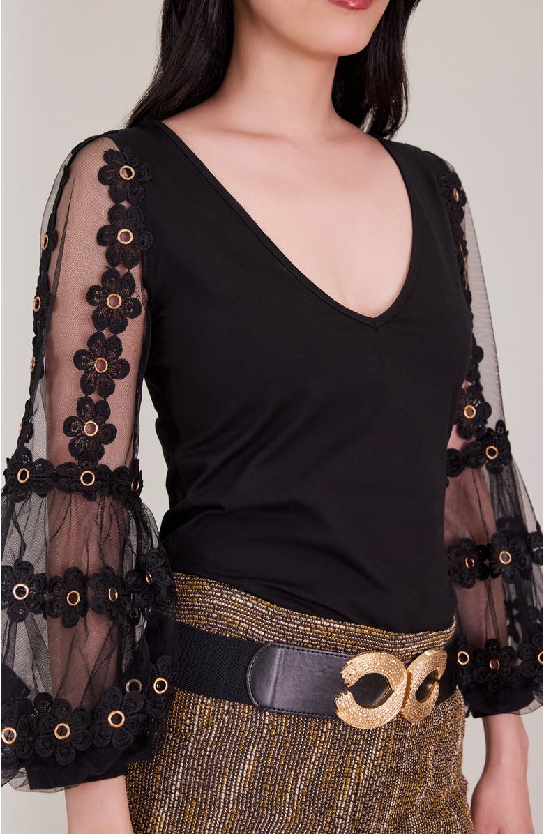 Anne Fontaine Munira Top, Alternate, color, Black