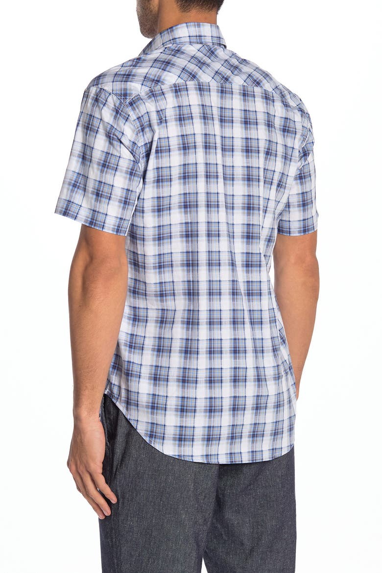 Surfas Check Short Sleeve Regular Fit Shirt, Alternate, color, BEACH