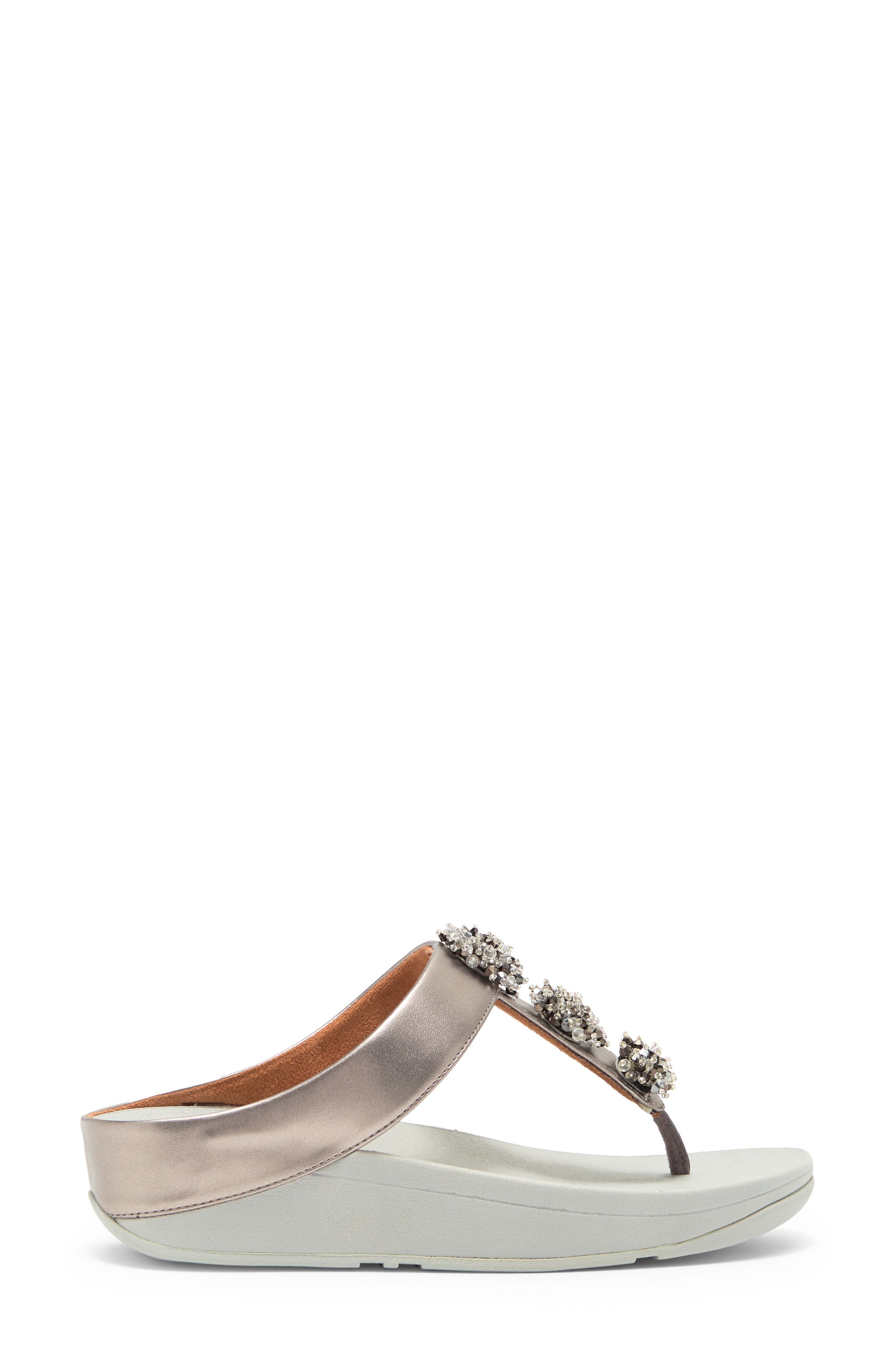 FitFlop Galaxy Toe Wedge Flip Flop, Alternate, color, Pewter