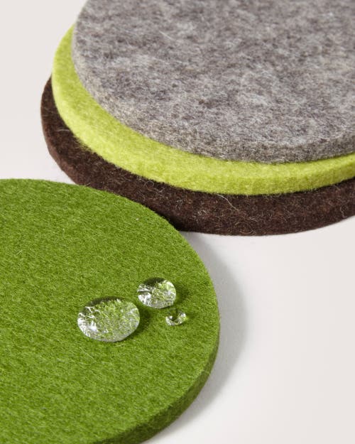 Graf & Lantz Graf Lantz Bierfilzl Merino Wool Round Coaster Solid 4 Pack In Forest