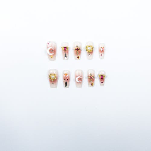 3h Nails Handmade Press-on Nails Pastel Petals In Multi