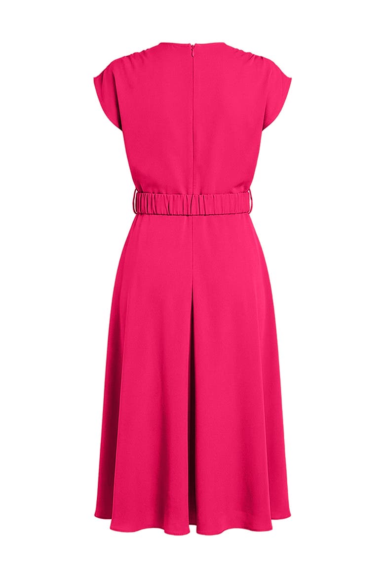 Sleeveless Midi Satin Dress with Belt, Alternate, color, Fuchsia