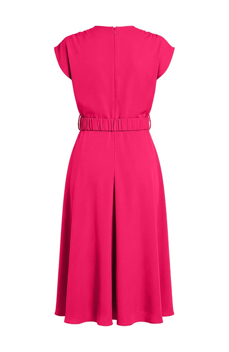 IVONNE Sleeveless Midi Satin Dress with Belt, Alternate, color, Fuchsia