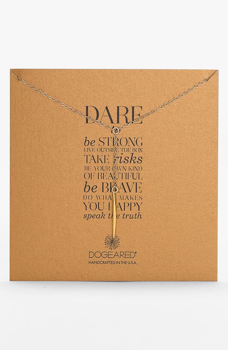 Dogeared 'Dare To' Spike Y-Necklace, Main, color,