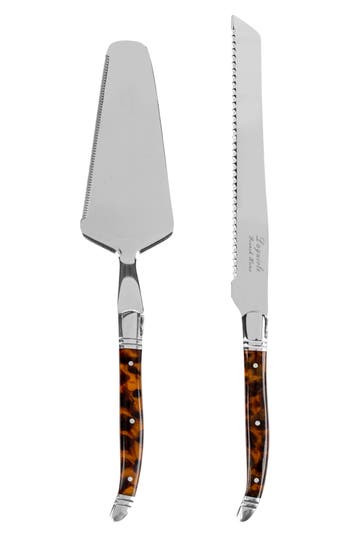 French Home Connoisseur Laguiole 2-pc. Cake And Pie Server Set In Brown