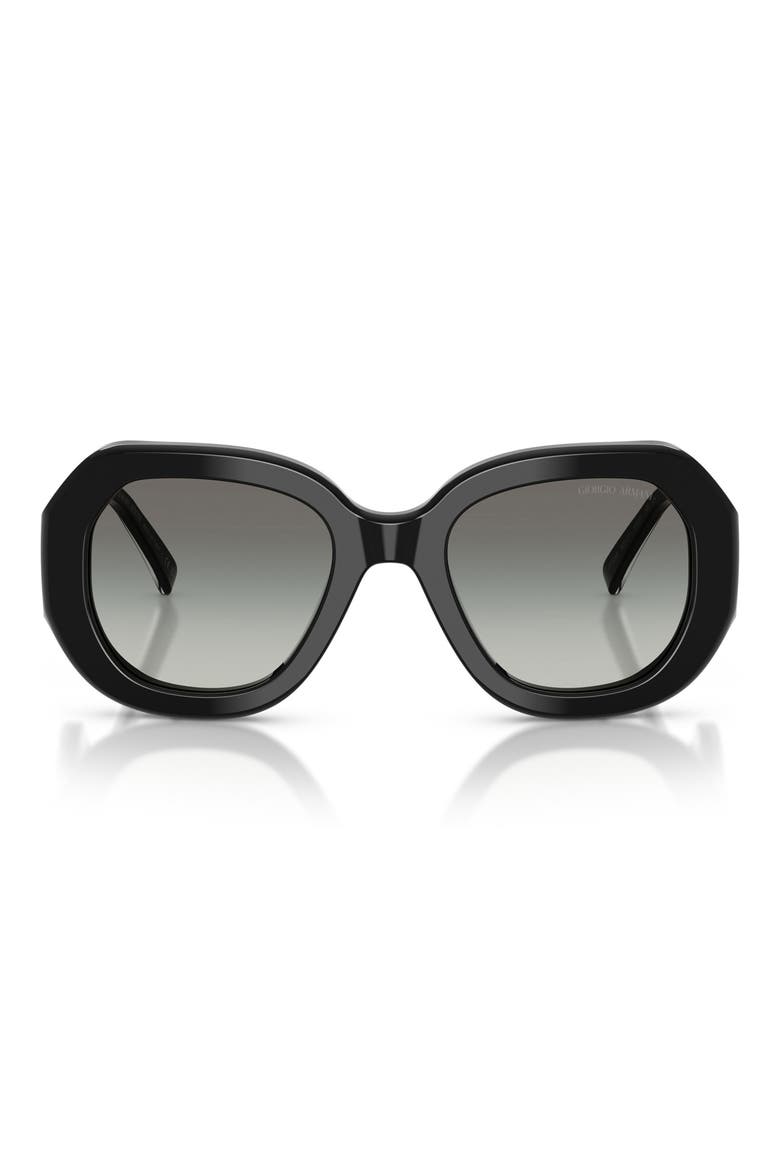 51mm Gradient Square Sunglasses, Main, color, BLACK / GREY GRADIENT