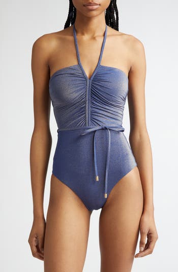 ワンピース水着 Zimmermann SS25 'Wylie' one-piece swimsuit (0916WRS251 OLV) Zimmermann Wylie Metallic Halter Neck One-Piece Swimsuit