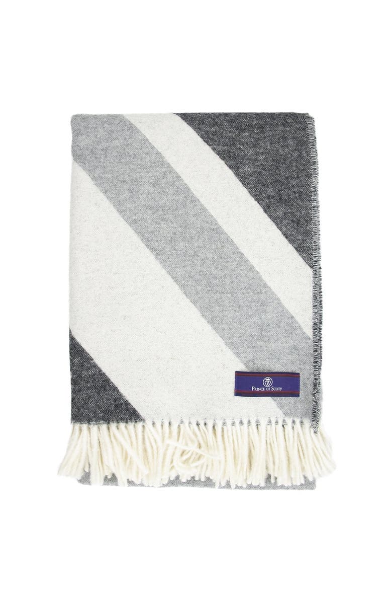 Prince of Scots Monochromatic Union Jack Merino Wool Throw, Main, color, Union Jack Grey