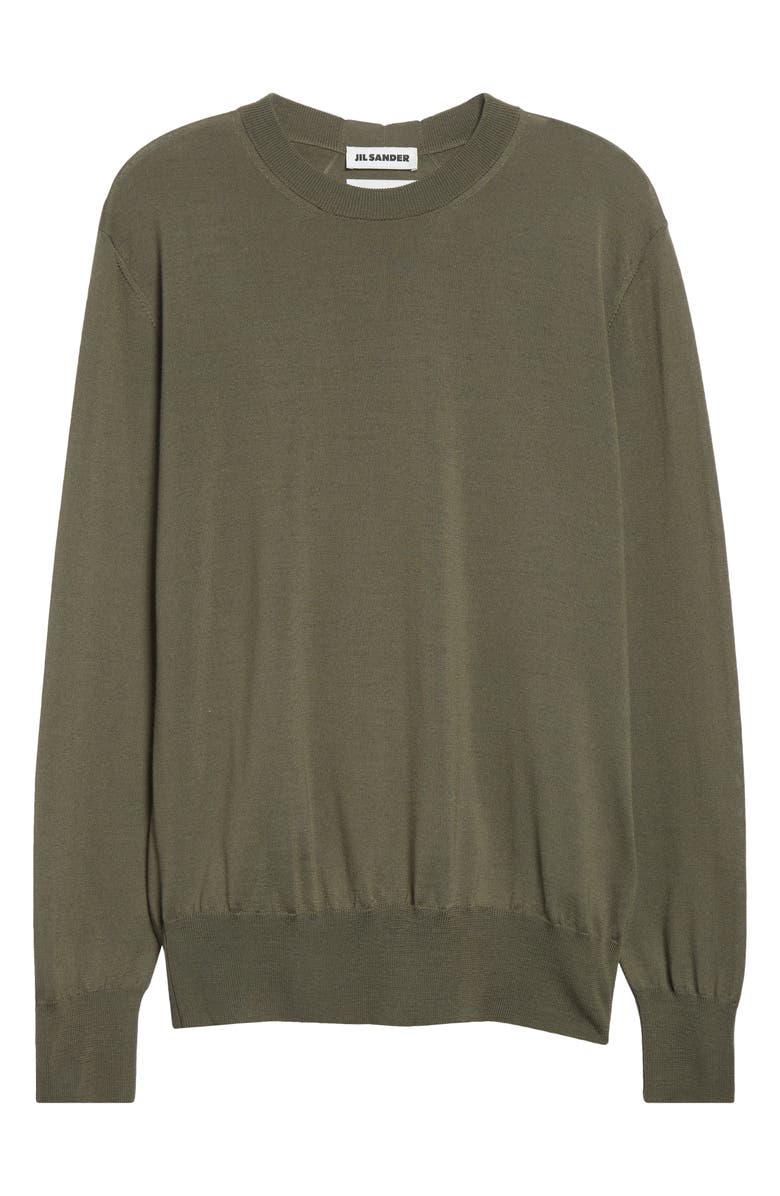 Jil Sander Superfine Merino Wool Crewneck Sweater, Alternate, color, Thyme Green