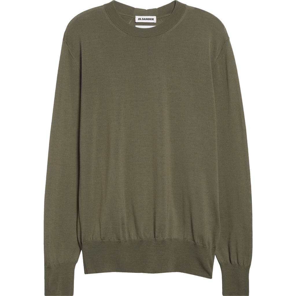 Jil Sander Superfine Merino Wool Crewneck Sweater In Green