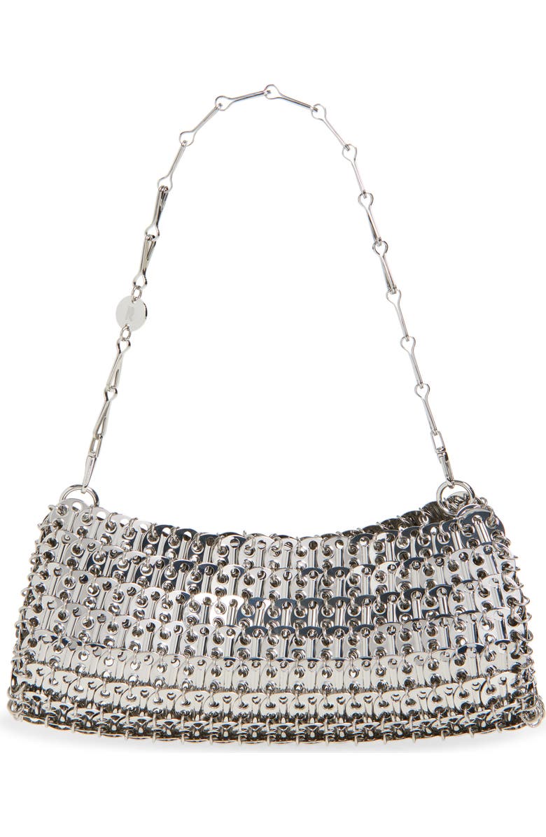Rabanne East/West Chain Mail Bag, Main, color, Silver