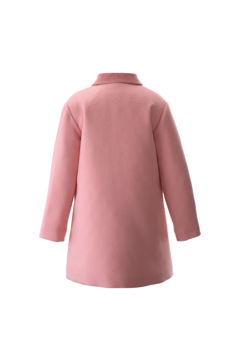 Corduroy Trim Dress Coat, Alternate, color, Pink