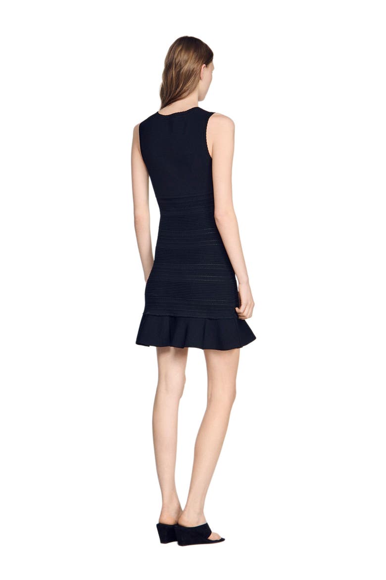 Short fancy knit dress, Alternate, color, Black