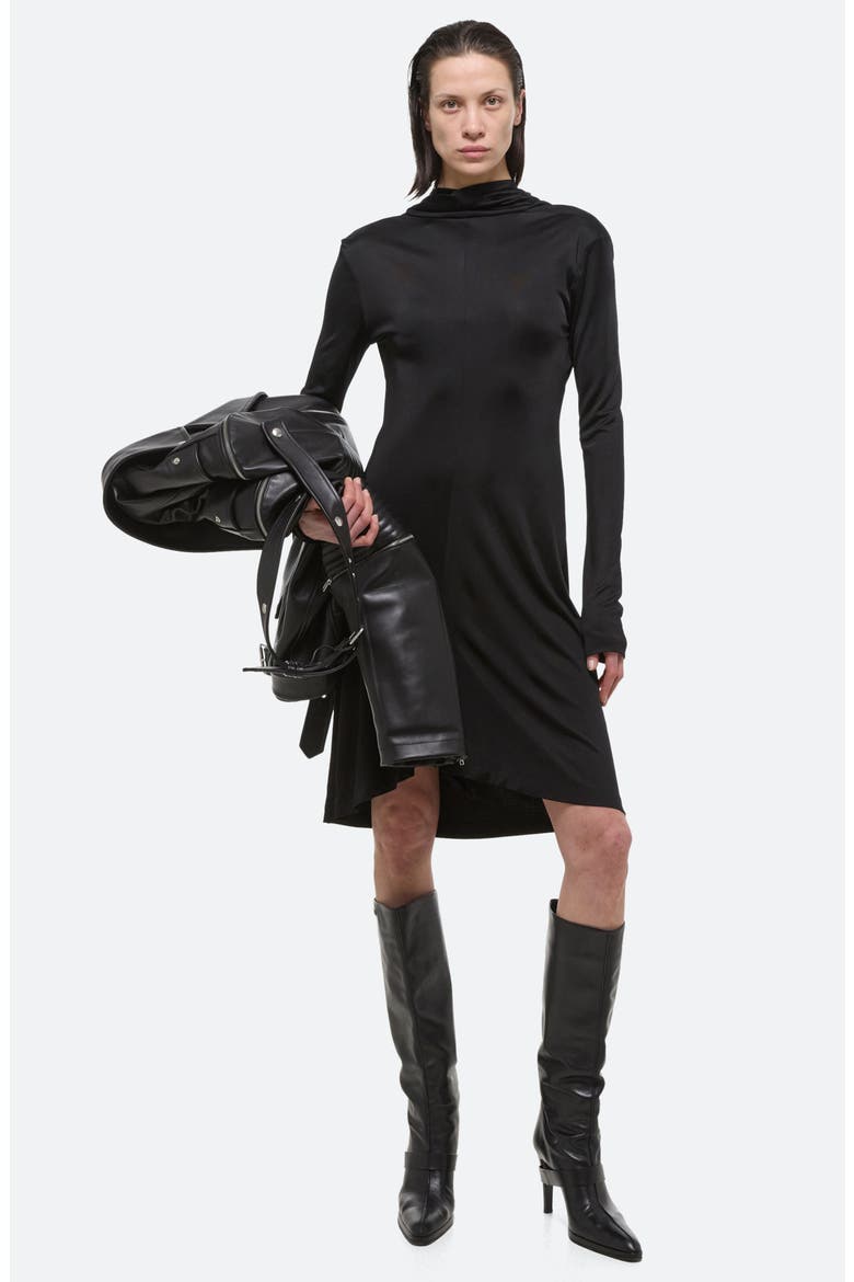 Cowl Neck Long Sleeve Dress, Alternate, color, BLK