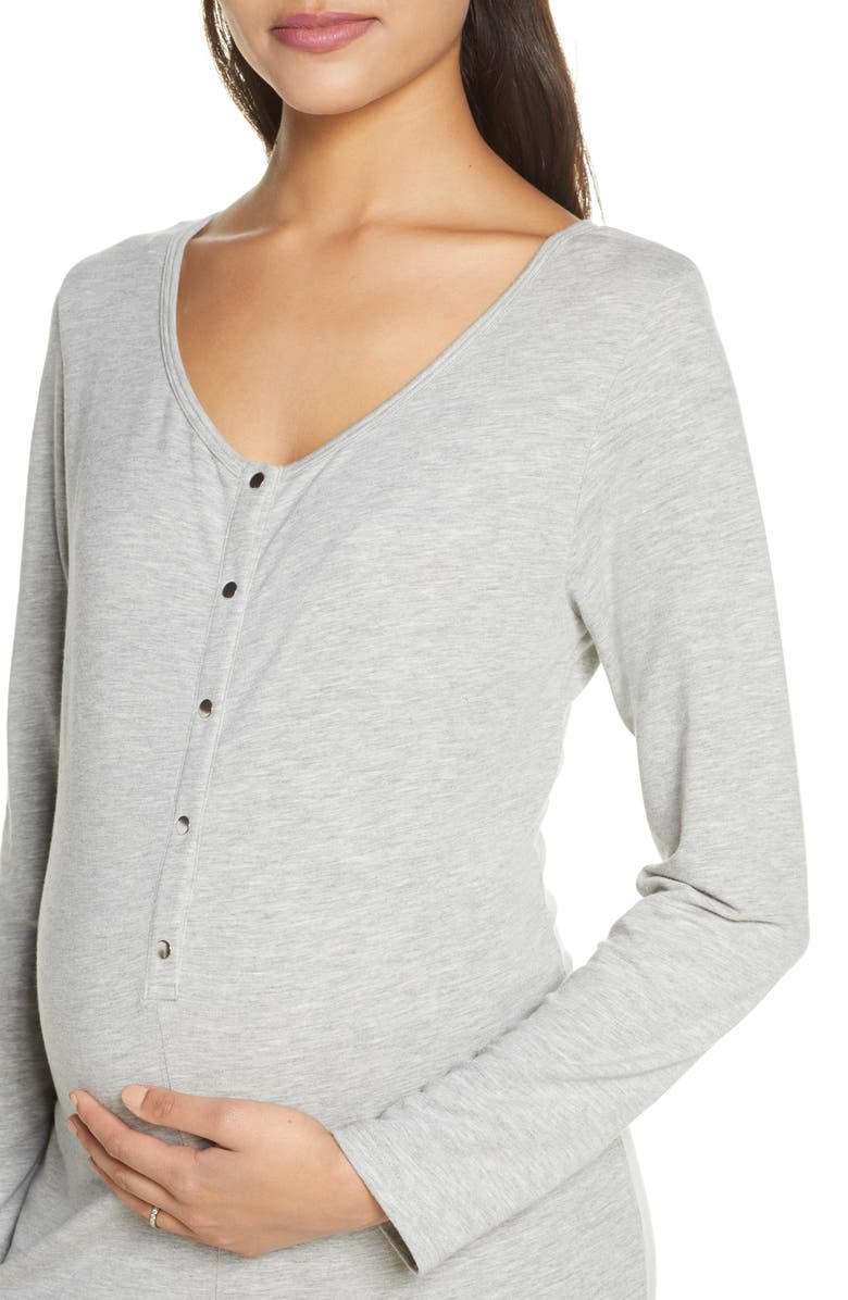 Belabumbum Maternity/Nursing Henley Jumpsuit, Alternate, color, 