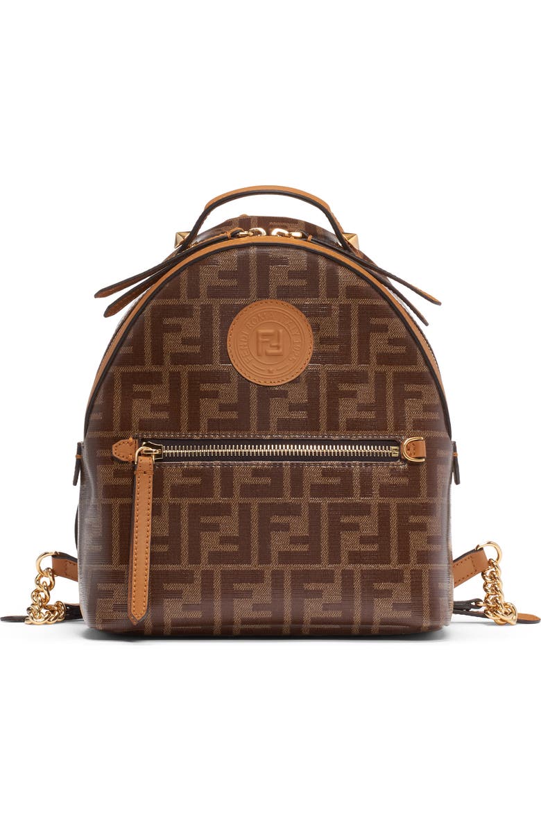 Fendi Mini Logo Backpack, Main, color,