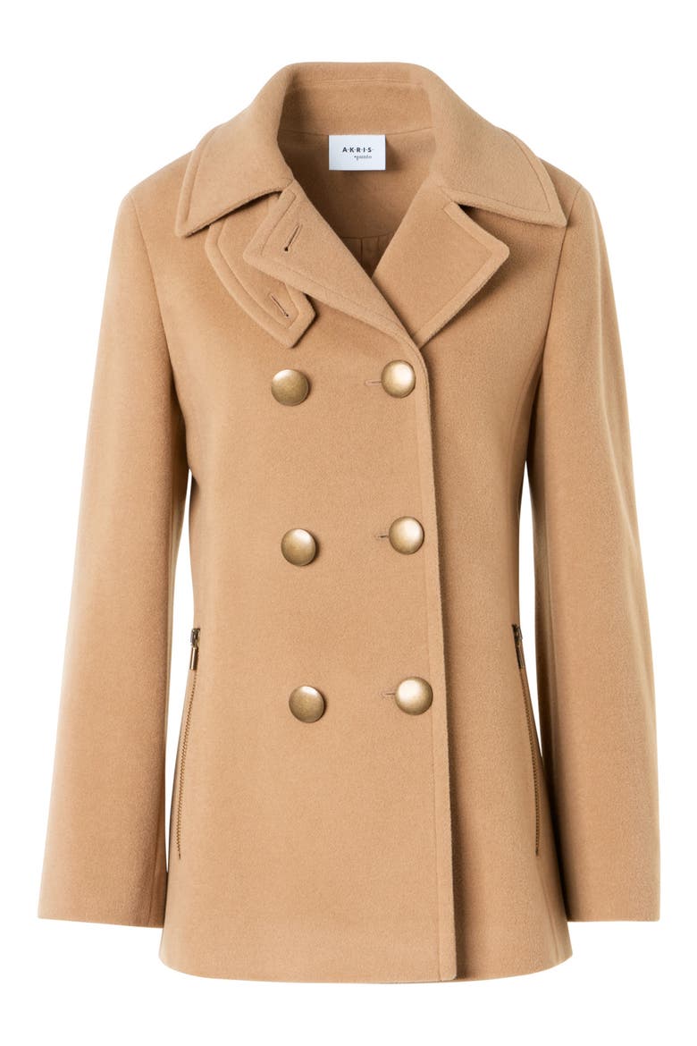 Wool Blend Peacoat, Alternate, color, MALT