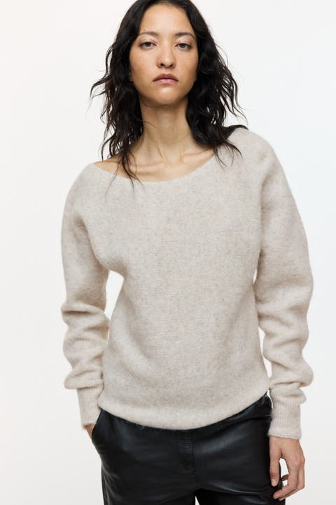 Alpaca-blend One-shoulder Jumper