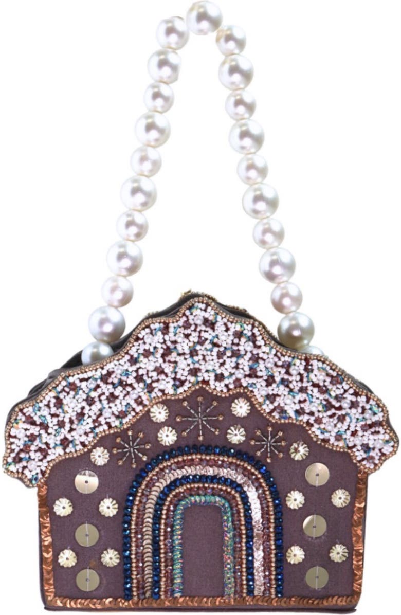 Simitri Winter Cottage House Mini Bag, Main, color, Gray