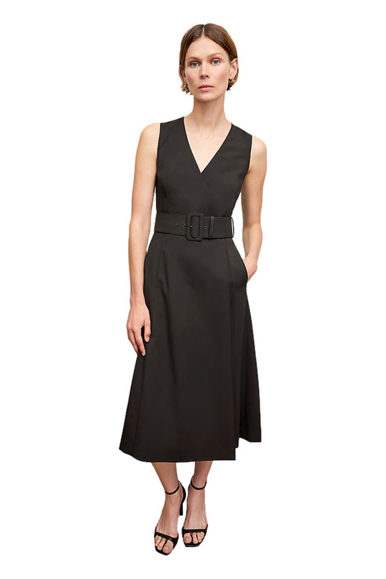 Angel Dress - Washable Wool Twill, Main, color, Black
