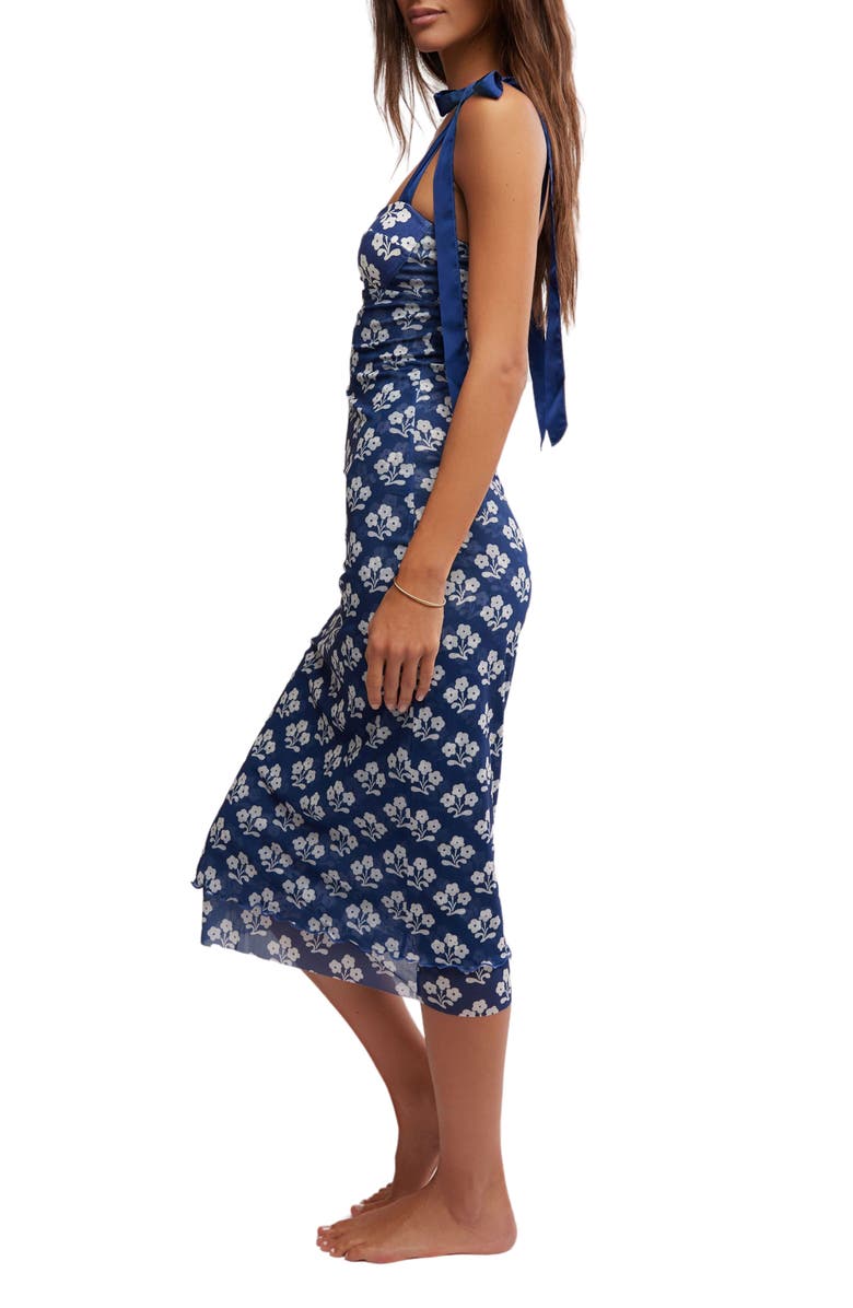 Free People Floral Layered Mesh Slipdress, Alternate, color, Navy Combo