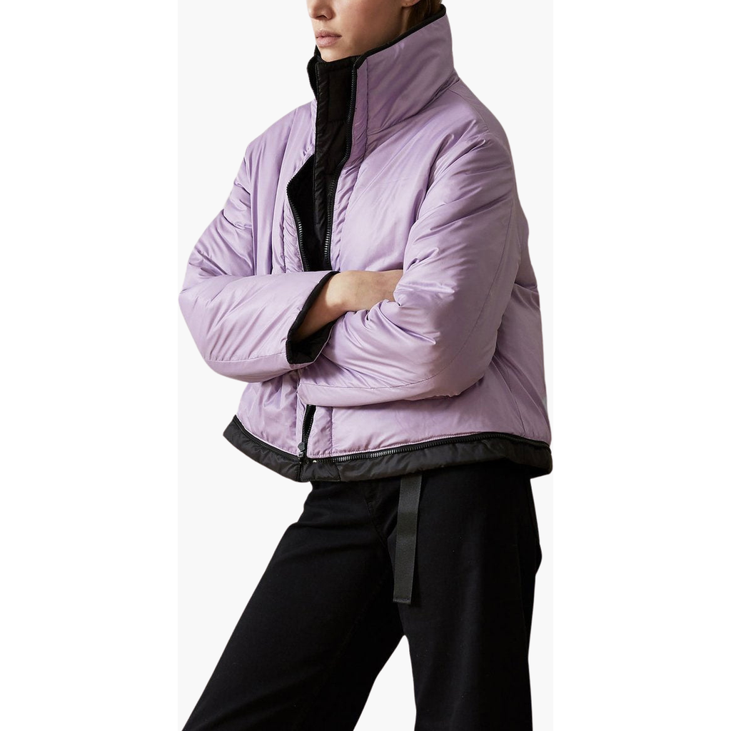 CAALO Sustainable Reversible Cropped Coat in Black /Light Purple  product