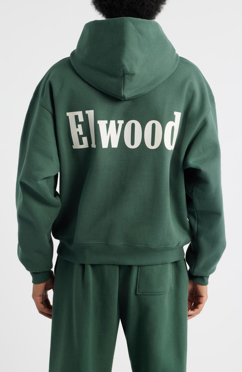 Elwood Trademark Logo Heavyweight Hoodie, Alternate, color, Emerald