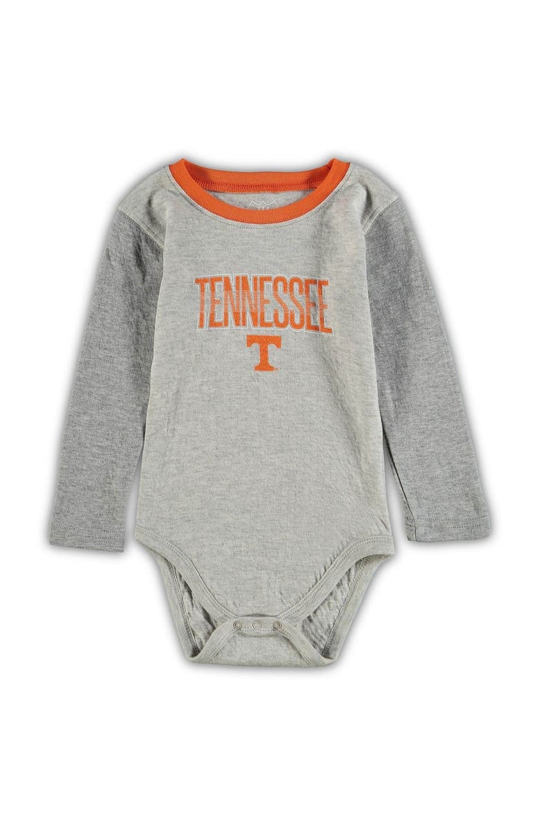 Wes & Willy Infant Wes & Willy Heathered Gray/Tennessee Orange Tennessee Volunteers Jie Jie Long Sleeve Bodysuit & Pants Set, Alternate, color, Heather Gray