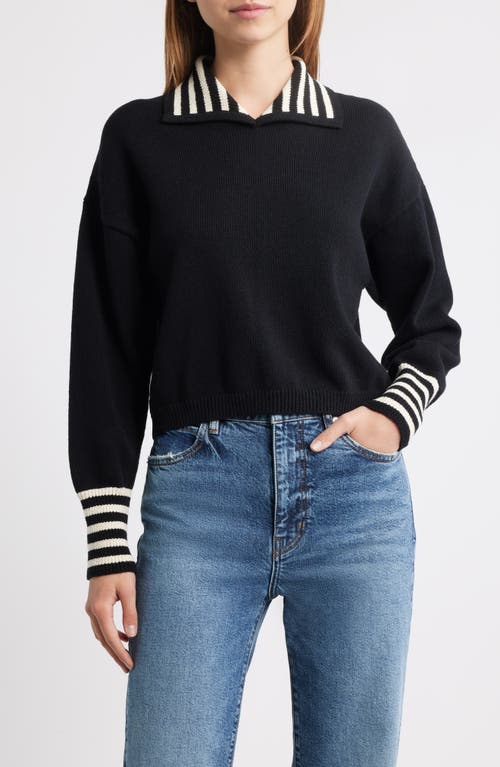 Frame The Sailor Collared Sweater In Black
