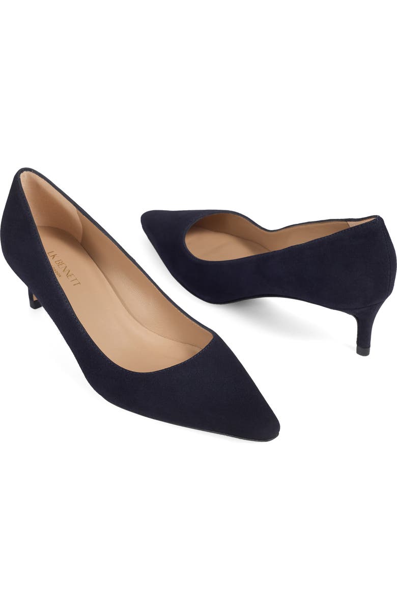 LK Bennett Ava Pointed Toe Pump, Alternate, color, Navy Suede