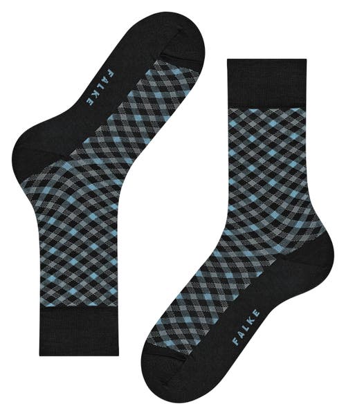 Falke Smart Check Dress Socks In Black