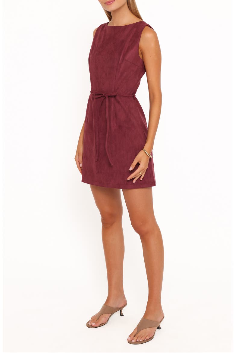Sharna Faux Suede Minidress, Alternate, color, BURGUNDY
