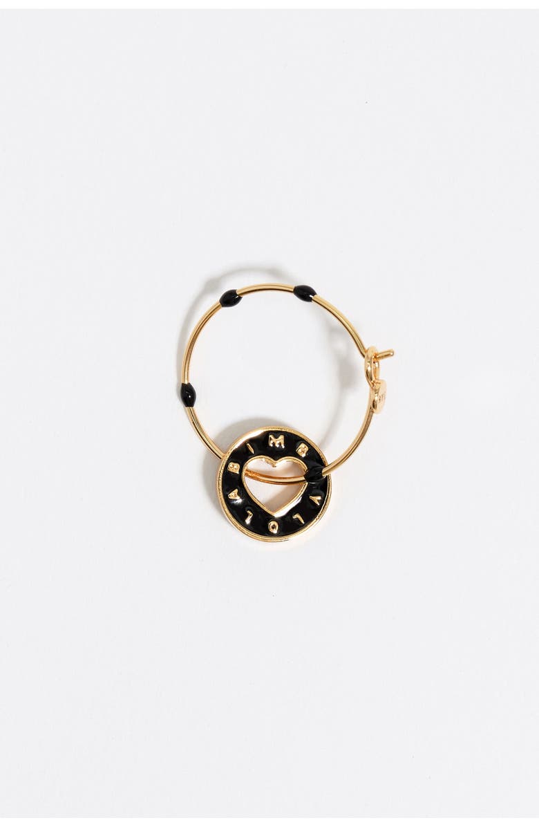 Bimba y Lola Hoop Earrings With Logo, Alternate, color, Black