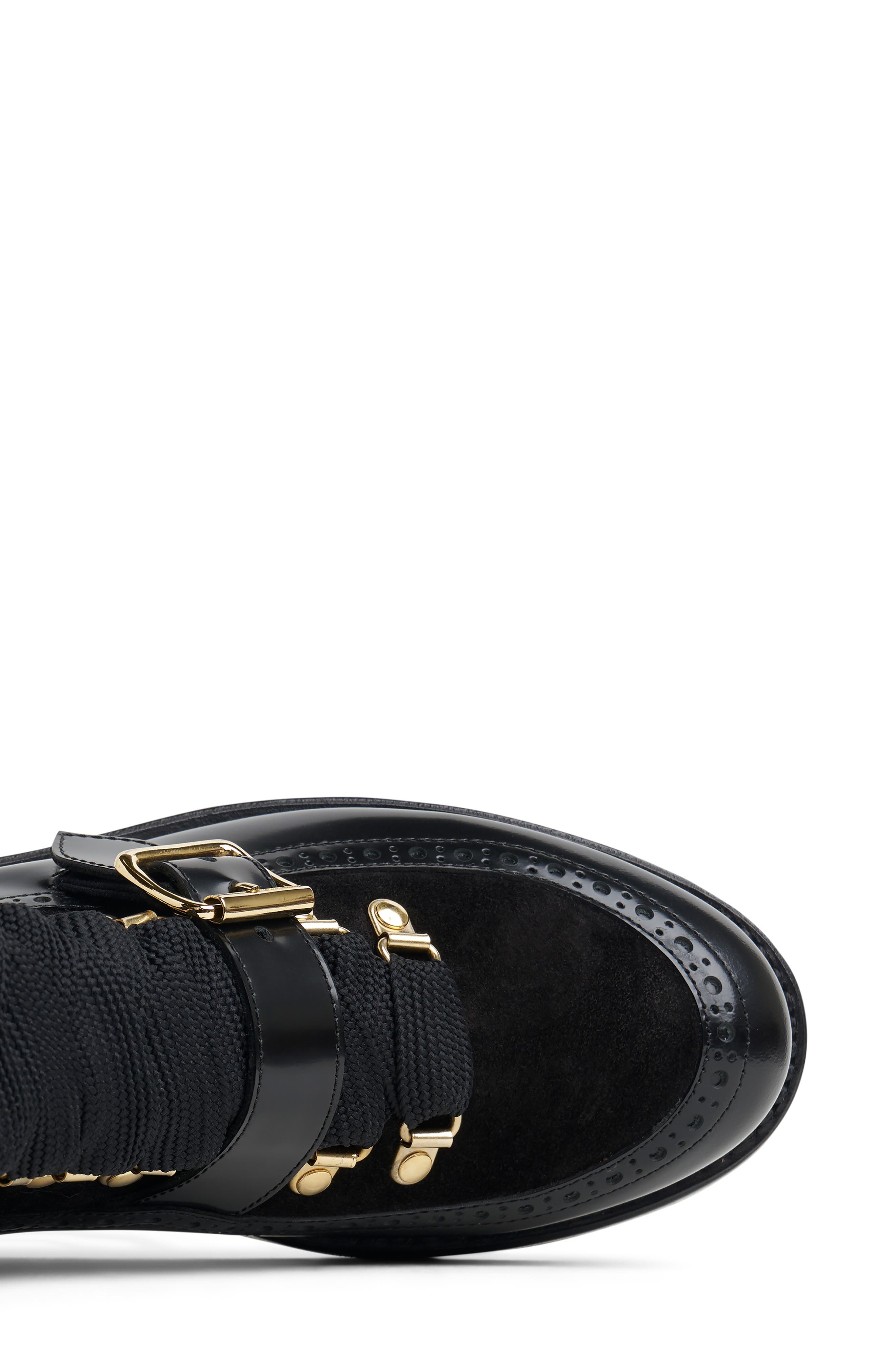 The Office of Angela Scott Miss Clementine Lace-Up Bootie, Alternate, color, Black