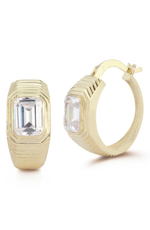 Cubic Zirconia Hoop Earrings