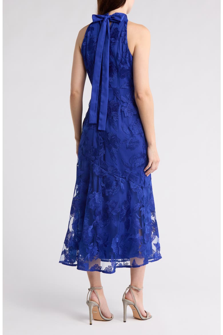 Leafy Embroidered Sheath Maxi Dress, Alternate, color, COBALT