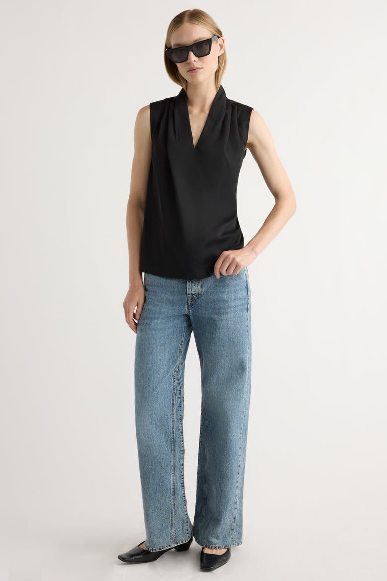 Jae V-Neck Sleeveless Blouse, Alternate, color, Black