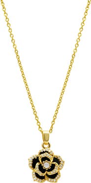 Adornia Crystal & Carnelian Flower Pendant Necklace