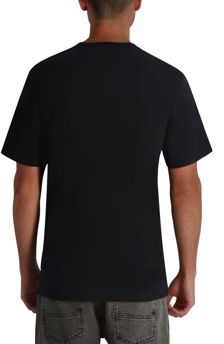 KARL LAGERFELD PARIS Wavy Logo Graphic T-Shirt, Alternate, color, Black